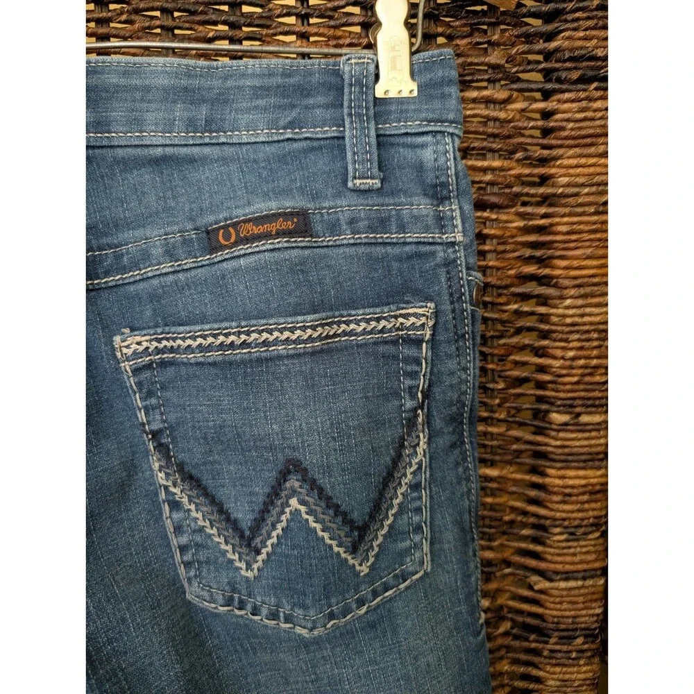 Wrangler Willow Ultimate Riding Jeans 1x36 Long Bootcut Flare Low Rise Rodeo - Picture 3 of 8